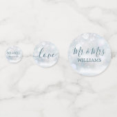 エレガントなウィンターワンダーランドの雪の結晶 ウェディング コンフェッティ (裏面)