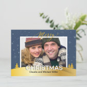 エレガントなウィンターワンダーランドの雪の結晶 ファミリーフォト シーズンカード (スタンド正面)