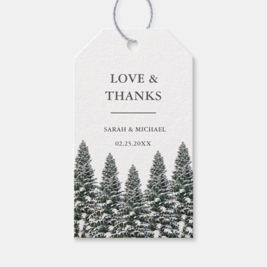 エレガントなウィンターワンダーランド  雪の結晶 ギフトタグ (正面)