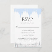 エレガントなウィンターワンダーランド 雪の結晶 出欠カード (正面/裏面)