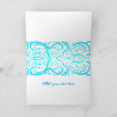 エレガントなウィンター ブルー フローリッシュ サンクス カード (内部)