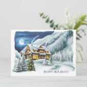 エレガントなウィンター ランドのクリスマス コーポレート グリーティング シーズンカード (スタンド正面)