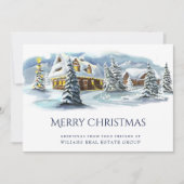 エレガントなウィンター ランドのクリスマス コーポレート グリーティング シーズンカード (正面)