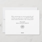 エレガントなウィンター ランドのクリスマス コーポレート グリーティング シーズンカード (裏面)