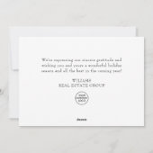 エレガントなウィンター ランド クリスマス コーポレート グリーティング (裏面)