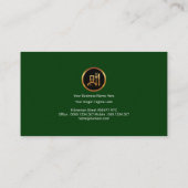 エレガントなウェイターの緑のタキシードのスーツのマルティーニガラス 名刺 (裏面)