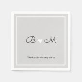 エレガントなウェディングお祝い披露宴グレー スタンダードカクテルナプキン (正面)