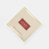 エレガントなウェディングお祝い披露宴ベージュ&レッド スタンダードランチョンナプキン (角)