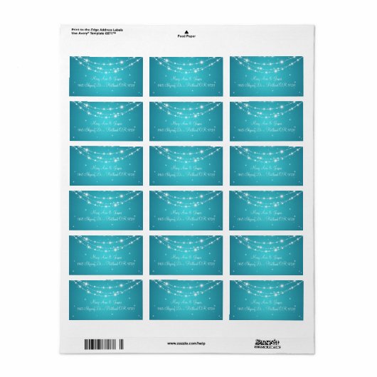 エレガントなウェディングきらめくアドレスチェーンブルー ラベル (フルシート)