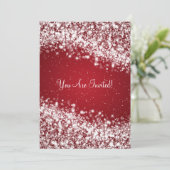 エレガントなウェディングきらめくウェーブレッド5x7 招待状 (スタンド正面)