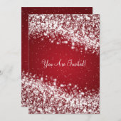 エレガントなウェディングきらめくウェーブレッド5x7 招待状 (正面/裏面)