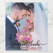 エレガントなウェディングの愛感謝していと写真のBlk ワインラベル (シングルラベル)