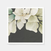 エレガントなウェディングの葉ミュート緑のグレー スタンダードカクテルナプキン (正面)