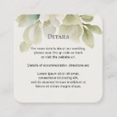 エレガントなウェディングの葉ミュート緑 エンクロージャーカード (正面)