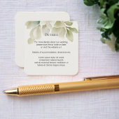 エレガントなウェディングの葉ミュート緑 エンクロージャーカード