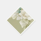 エレガントなウェディングの葉ミュート緑 スタンダードカクテルナプキン (角)