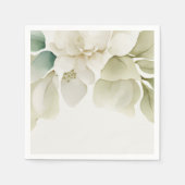 エレガントなウェディングの葉ミュート緑 スタンダードカクテルナプキン (正面)