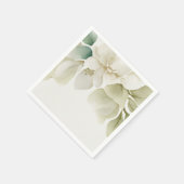 エレガントなウェディングの葉ミュート緑 スタンダードカクテルナプキン (角)