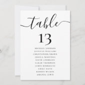 エレガントなウェディングぶら下がったテーブル番号の座席表 招待状 (裏面)
