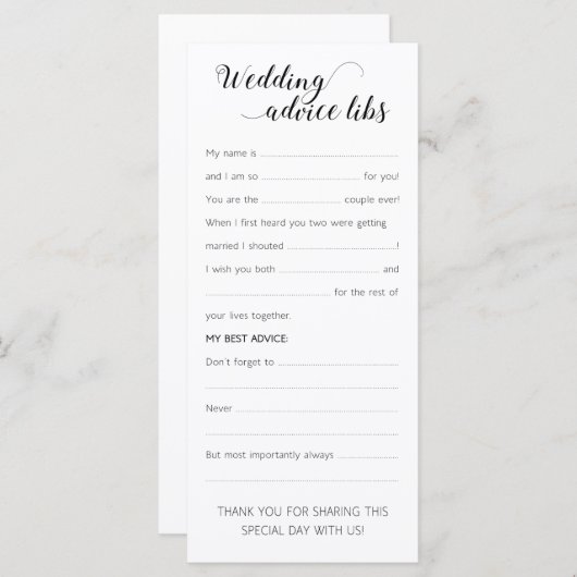 エレガントなウェディングアドバイスカーおもしろいド (正面/裏面)