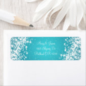 エレガントなウェディングアドレスきらめくウェーブブルー ラベル (インサイチュ)