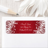 エレガントなウェディングアドレスきらめくウェーブレッド ラベル (インサイチュ)