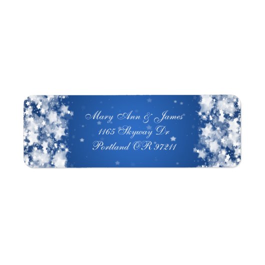 エレガントなウェディングアドレスめまい星ブルー ラベル (正面)