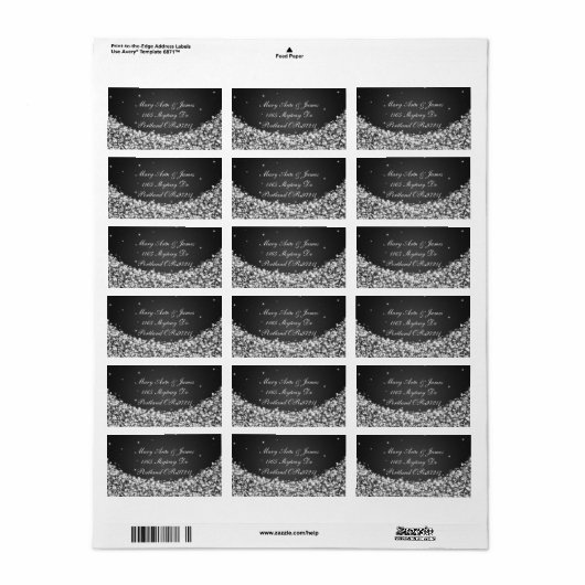 エレガントなウェディングアドレススタースパークルブラック ラベル (フルシート)