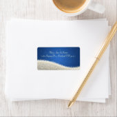 エレガントなウェディングアドレス眩しいキラキラ青 ラベル (インサイチュ)