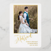 エレガントなウェディングアナウンスフォトカードとフォイル 箔シーズンカード (正面)