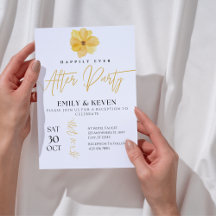 エレガントなウェディングアフターパーティの招待状