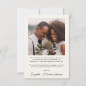 エレガントなウェディングアーチ型フォトクリーム サンキューカード (裏面)