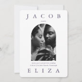 エレガントなウェディングアーチRsvpコード2枚の写真 招待状 (正面)