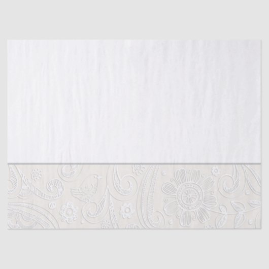 エレガントなウェディングアーティザンフローラニュートラルギフトラップ 薄葉紙 (正面)