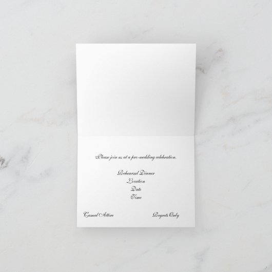 エレガントなウェディングイベント招待状 招待状 (内部)