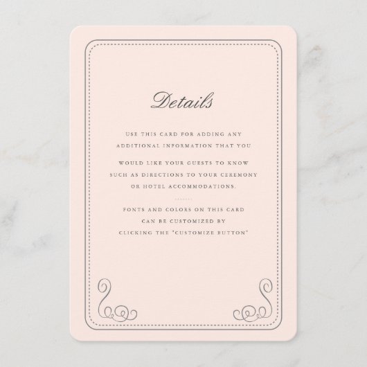 エレガントなウェディングインサート エンクロージャーカード (正面)