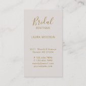 エレガントなウェディングウィメンズウェア金ゴールドガウン 名刺 (裏面)