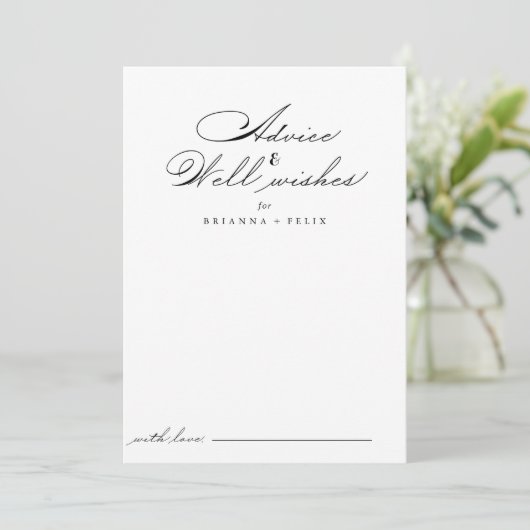 エレガントなウェディングウェルウィッシュアドバイスカード アドバイスカード (スタンド正面)