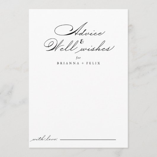 エレガントなウェディングウェルウィッシュアドバイスカード アドバイスカード (正面)