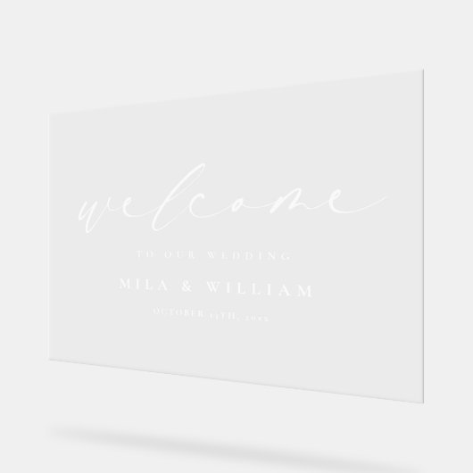 エレガントなウェディングウェルカムアクリルサイン アクリルサイン (傾斜)