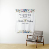 エレガントなウェディングウェルカムウォーターカラーフローラ タペストリー (インサイチュ)