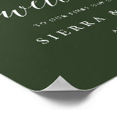 エレガントなウェディングウェルカムサインと白いスクリプト ポスター (角)