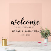 エレガントなウェディングウェルカムサインカスタム名と日付 アクリルサイン (ウェディング)