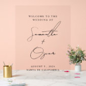 エレガントなウェディングウェルカムサインカスタム名と日付 アクリルサイン (ウェディング)