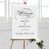 エレガントなウェディングウェルカムサイン豪華な書道 ポスター