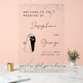 エレガントなウェディングウェルカムサイン、アクリルカスタムの記号 アクリルサイン (ウェディング)