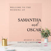 エレガントなウェディングウェルカムサイン アクリルサイン (ウェディング)