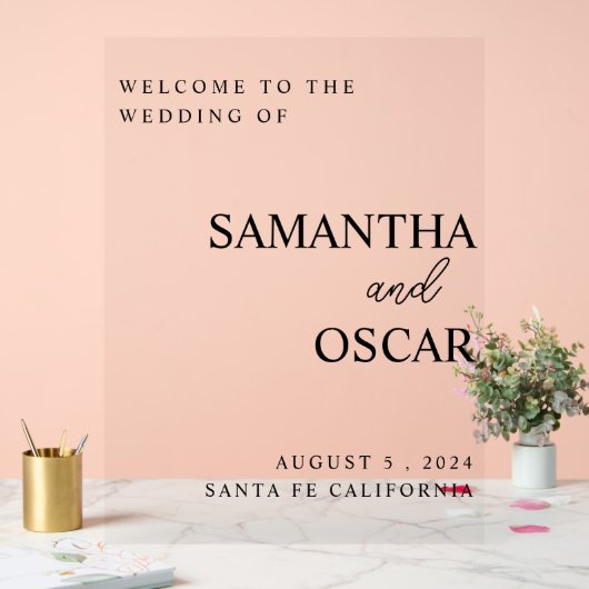 エレガントなウェディングウェルカムサイン アクリルサイン (ウェディング)