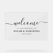 エレガントなウェディングウェルカムサイン アクリルサイン (正面)
