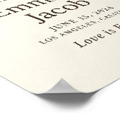 エレガントなウェディングウェルカムサイン – フローラデザイン ポスター (角)